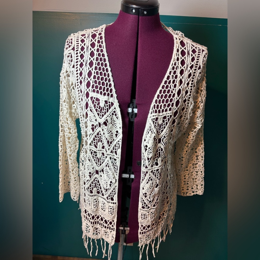 Fever Cream Crochet Cardigan